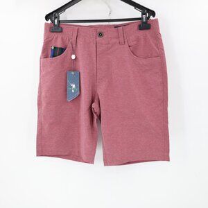 NWT William murray golf Shorts Men's 30 10" Flat front solid Stretch chino poly